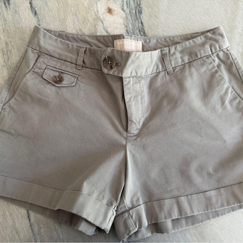 Banana Republic Tan Bermuda Shorts Classic Cotton Twill